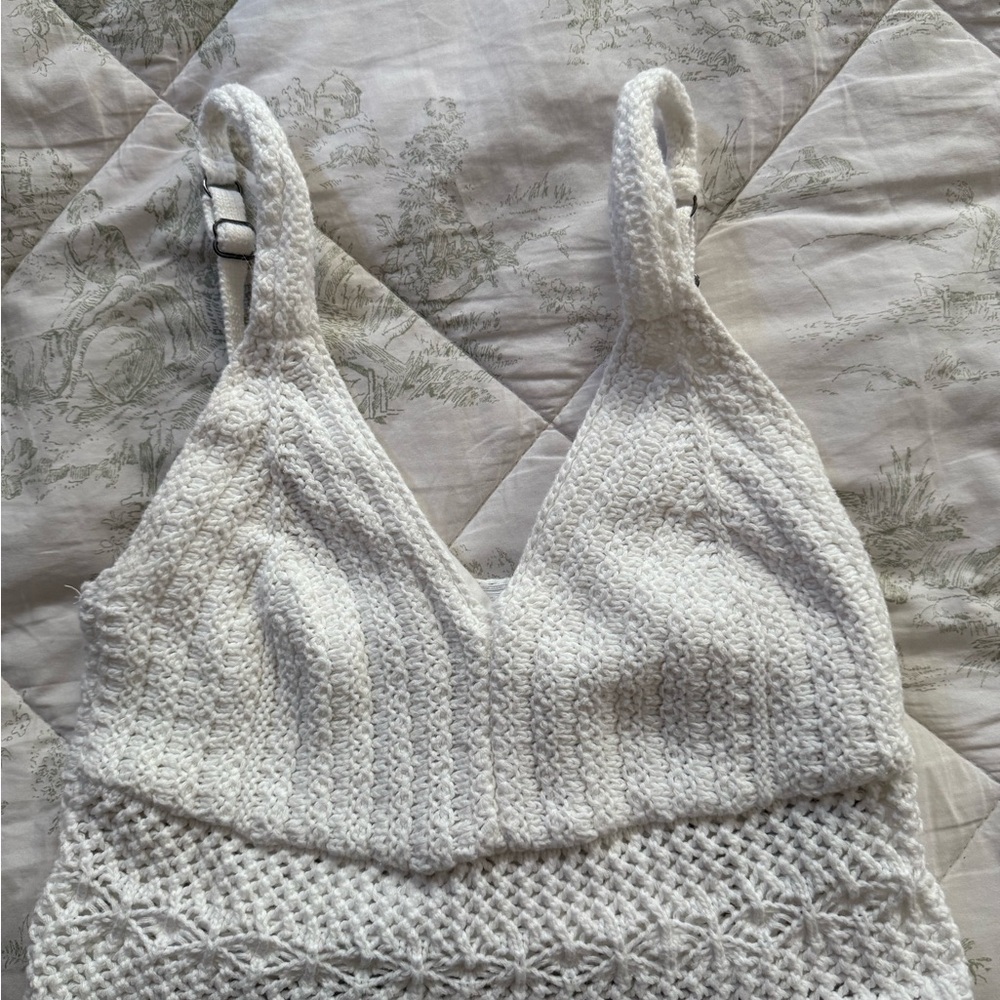 White Knitted Tank Top